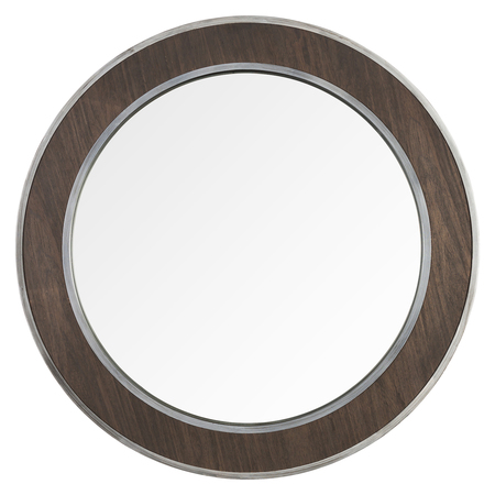 VARALUZ Macie 30-In Round Wood And Metal Mirror 4DMI0120